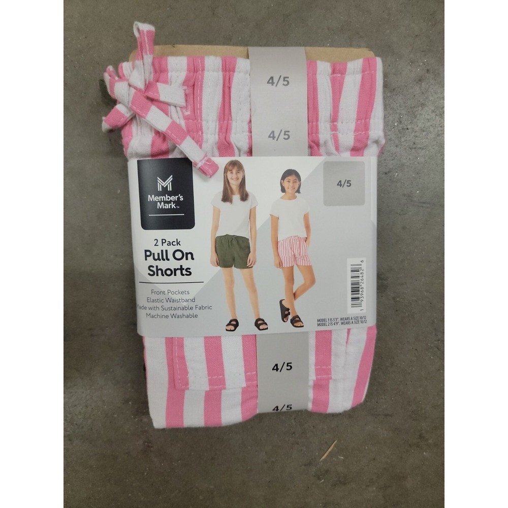 Members Mark Girls 2 Pack Pull On Shorts‎ 4/5